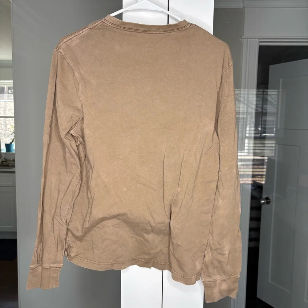 J. Crew Vintage-wash Cotton Henley Burnt Mushroom Brown
